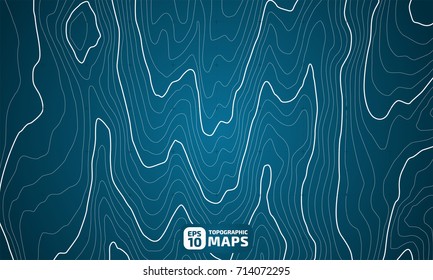The stylized height of the topographic contour in lines and contours. The concept of a conditional geography scheme and the terrain path. Vector illustration.
