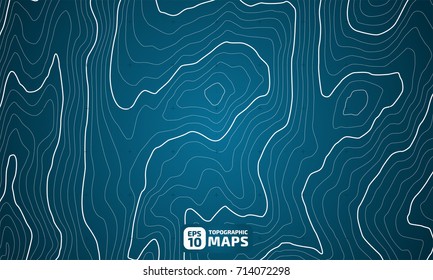 The stylized height of the topographic contour in lines and contours. The concept of a conditional geography scheme and the terrain path. Vector illustration.