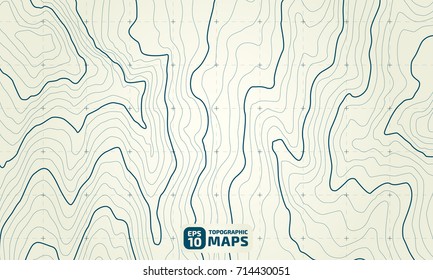 The stylized height of the topographic contour in lines and contours. The concept of a conditional geography scheme and the terrain path. Vector illustration.