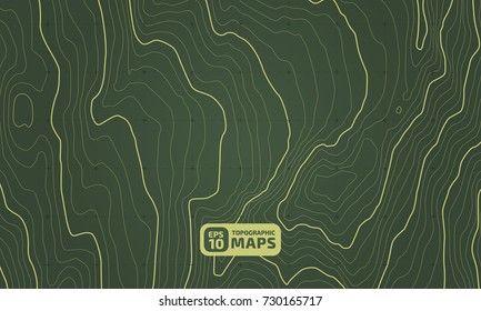 The stylized height of the topographic contour in lines and contours. The concept of a conditional geography scheme and the terrain path. Vector illustration.