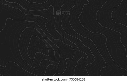 The stylized height of the topographic contour in lines and contours. The concept of a conditional geography scheme and the terrain path. Vector illustration.