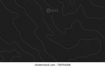 The stylized height of the topographic contour in lines and contours. The concept of a conditional geography scheme and the terrain path. Vector illustration.