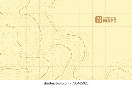 The stylized height of the topographic contour in lines and contours. The concept of a conditional geography scheme and the terrain path. Vector illustration.