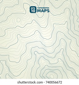 The stylized height of the topographic contour in lines and contours. The concept of a conditional geography scheme and the terrain path. Vector illustration.