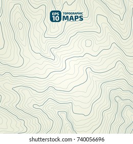 The stylized height of the topographic contour in lines and contours. The concept of a conditional geography scheme and the terrain path. Vector illustration.