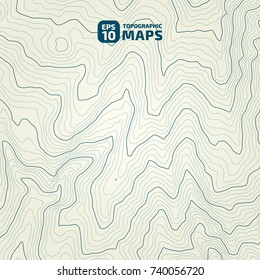 The stylized height of the topographic contour in lines and contours. The concept of a conditional geography scheme and the terrain path. Vector illustration.