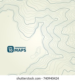 The stylized height of the topographic contour in lines and contours. The concept of a conditional geography scheme and the terrain path. Vector illustration.