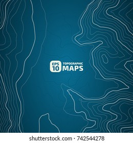 The stylized height of the topographic contour in lines and contours. The concept of a conditional geography scheme and the terrain path. Vector illustration.
