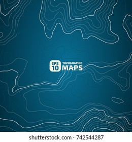 The stylized height of the topographic contour in lines and contours. The concept of a conditional geography scheme and the terrain path. Vector illustration.