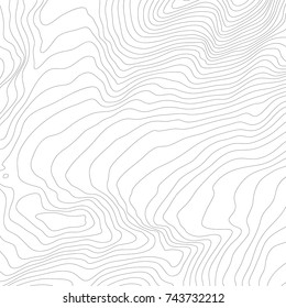 The stylized height of the topographic contour in lines and contours. The concept of a conditional geography scheme and the terrain path. Vector illustration.