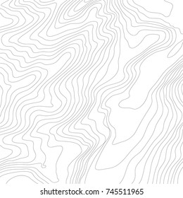 The stylized height of the topographic contour in lines and contours. The concept of a conditional geography scheme and the terrain path. Vector illustration.