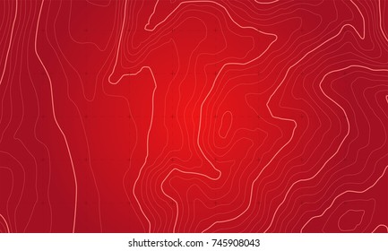 The stylized height of the topographic contour in lines and contours. The concept of a conditional geography scheme and the terrain path. Vector illustration.