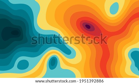 The stylized height of the topographic contour in lines and contours. The concept of a conditional geography scheme and the terrain path. Ultra wide size. Vector illustration.
