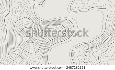 The stylized height of the topographic contour in lines and contours. The concept of a conditional geography scheme and the terrain path. Vector illustration.