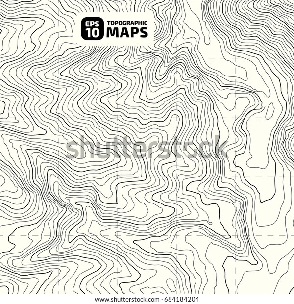 Stylized Height Topographic Contour Lines Contours Stock Vector