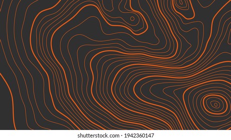The stylized height of the topographic contour map in lines and contours. The concept of a conditional geography scheme and the terrain path. Vector illustration. - Shutterstock ID 1942360147