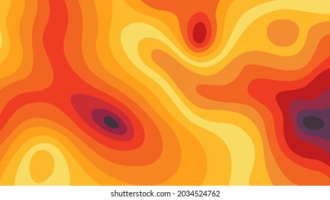 Altura estilizada del mapa del contorno topográfico en líneas, contornos. Juego irlandés de color de agua y tierra. Concepto de un esquema geográfico condicional y la ruta del terreno. Ilustración vectorial.