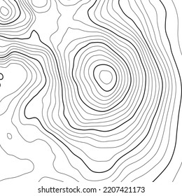 Stylized height of the topographic contour map in contours. Abstract background. Digital copy earth space. Concept of a conditional geography scheme and the terrain path. 1:1 size. Vector illustration
