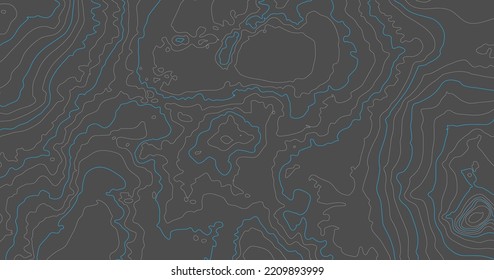 Altura estilizada del mapa del contorno topográfico en contornos. Antecedentes abstractos. Espacio terrestre de copia digital. Concepto de un esquema geográfico condicional, camino de terreno. Gran tamaño. Ilustración del vector