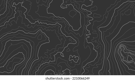 Altura estilizada del mapa del contorno topográfico en contornos. Antecedentes abstractos. Espacio terrestre de copia digital. Concepto de un esquema geográfico condicional, camino de terreno. Gran tamaño. Ilustración del vector
