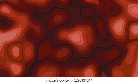 Stylized height of topographic contour in the style of paper cutting. The concept of conditional geographic patterns and terrain. Abstract background. Vector illustration
