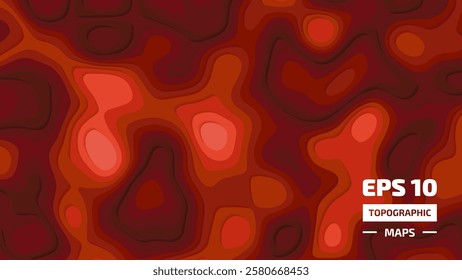 Stylized height of topographic contour in the style of paper cutting. The concept of conditional geographic patterns and terrain. Abstract background. Poster, banner. Vector illustration