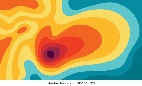 The stylized height of the topographic map contour in lines and contours. The concept of a conditional geography scheme and the terrain path. Ultra wide size. Vector illustration.