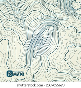 The stylized height of the topographic map contour in lines and contours. The concept map of a conditional geography scheme and the terrain path. Isolated Object. Design material. Vector illustration.