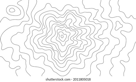 The stylized height of the topographic map in contour, lines. The concept of a conditional geography scheme, terrain path. Handwritten design. Print image, Abstract background. Vector illustration.