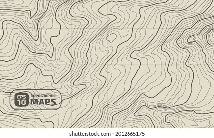 Stylized height of the topographic map in contour, lines. The concept of a conditional geography scheme and the terrain path. Design materials. Print image, Abstract background. Vector illustration.