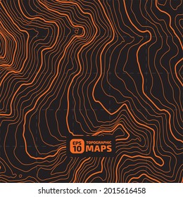 Stylized height of the topographic map in contour, lines. The concept of a conditional geography scheme and the terrain path. Design materials. Print image. Abstract background. Vector illustration