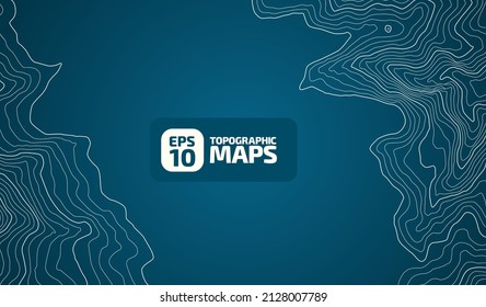 Stylized height of the topographic map contour in lines and stroke. Marine watershed. Sea strait. The concept of a conditional geography scheme and the water path. Vector illustration.