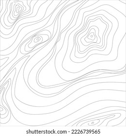 The stylized height of the topographic map contour in lines and contours. Black on gray. The concept of a conditional geography scheme and the terrain path. Wide Size. Vector illustration.