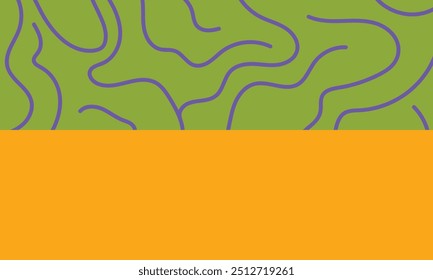 La altura estilizada del contorno del mapa topográfico en líneas y contornos. El concepto de un esquema de geografía condicional. Tamaño ultra ancho. Ilustración vectorial. copia y espacio negativo.