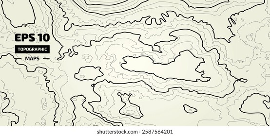 The stylized height of the topographic map contour in lines and strokes. The concept of a conditional geography scheme and the terrain path. Abstract background wallpaper. Vector illustration.