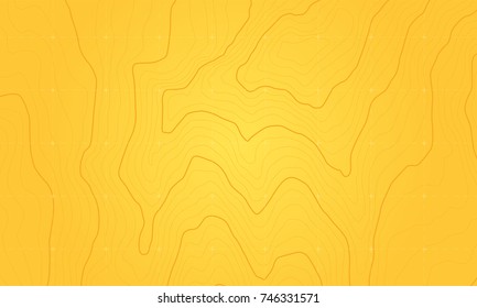 The stylized height of the topographic map contour in lines and contours. The concept of a conditional geography scheme and the terrain path. Vector illustration.