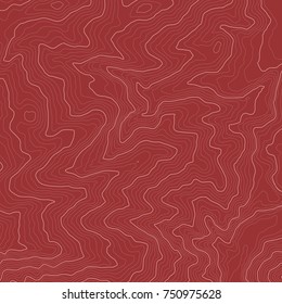 The stylized height of the topographic map contour in lines and contours. The concept of a conditional geography scheme and the terrain path. Vector illustration.
