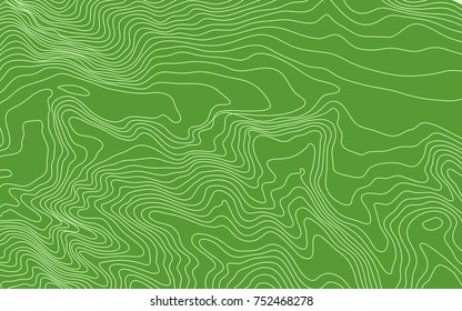 The stylized height of the topographic map contour in lines and contours. The concept of a conditional geography scheme and the terrain path. Vector illustration.