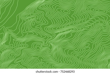 The stylized height of the topographic map contour in lines and contours. The concept of a conditional geography scheme and the terrain path. Vector illustration.