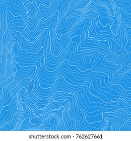 The stylized height of the topographic map contour in lines and contours. The concept of a conditional geography scheme and the terrain path. Vector illustration.