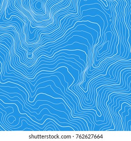 The stylized height of the topographic map contour in lines and contours. The concept of a conditional geography scheme and the terrain path. Vector illustration.
