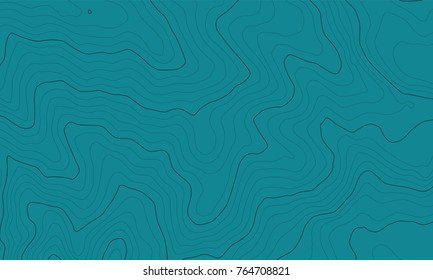 The stylized height of the topographic map contour in lines and contours. The concept of a conditional geography scheme and the terrain path. Vector illustration.