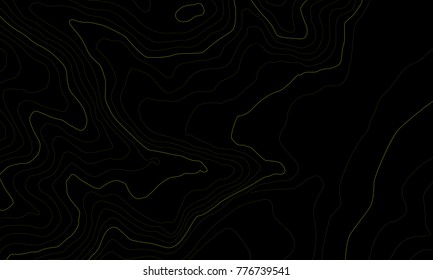 The stylized height of the topographic map contour in lines and contours. The concept of a conditional geography scheme and the terrain path. Vector illustration.