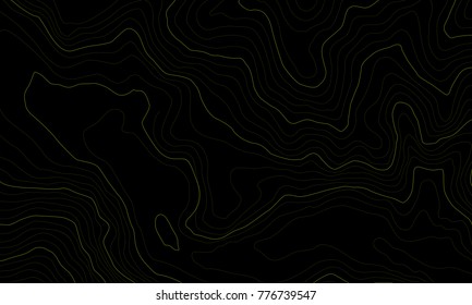 The stylized height of the topographic map contour in lines and contours. The concept of a conditional geography scheme and the terrain path. Vector illustration.