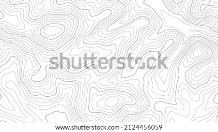The stylized height of the topographic map in contour, lines. The concept of a conditional geography scheme and the terrain path. Design materials. Print image, Abstract bacground. Vector illustration