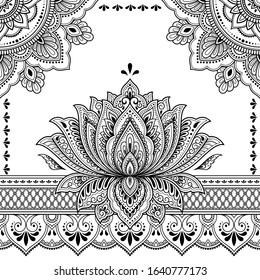 Stylized Henna Tattoo Decorative Pattern Decorating Stock Vector ...