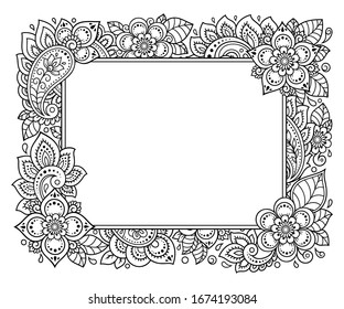 Stylized Henna Tattoos Decorative Pattern Decorating Stock Vector ...