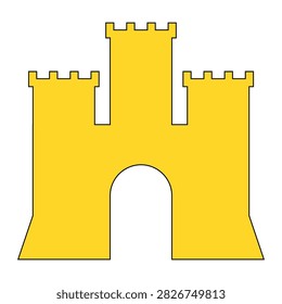 Stylized heraldic castle emblem symbolizing strength fortitude and protection