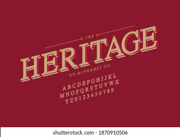 Stylized heritage alphabet font vector