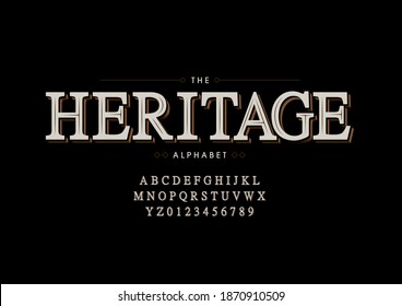 Vector de tipo de letra del alfabeto del patrimonio estilizado